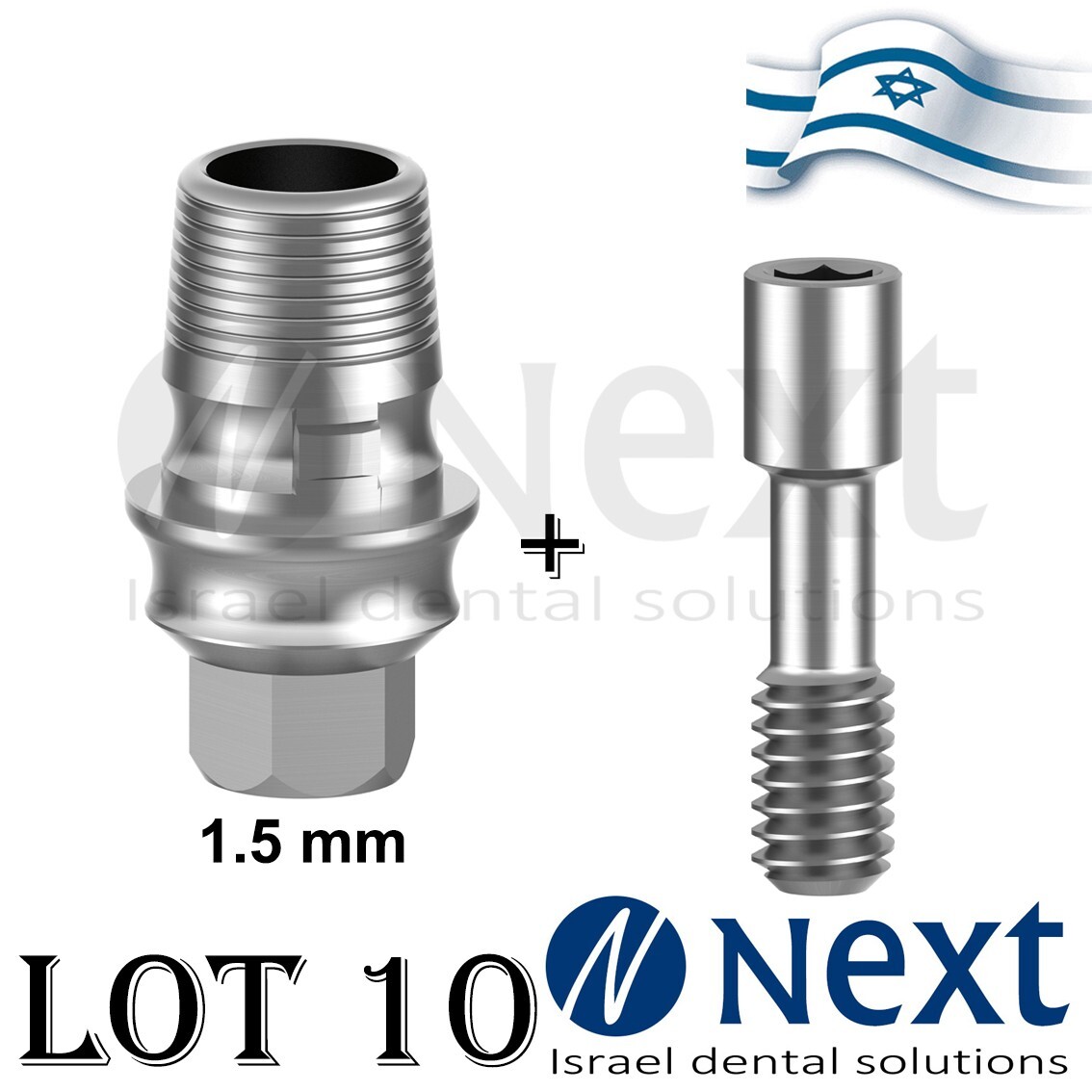 Lotx10 Internal hex T Base CAD CAM Mis Sirona fit concave 1.5 mm