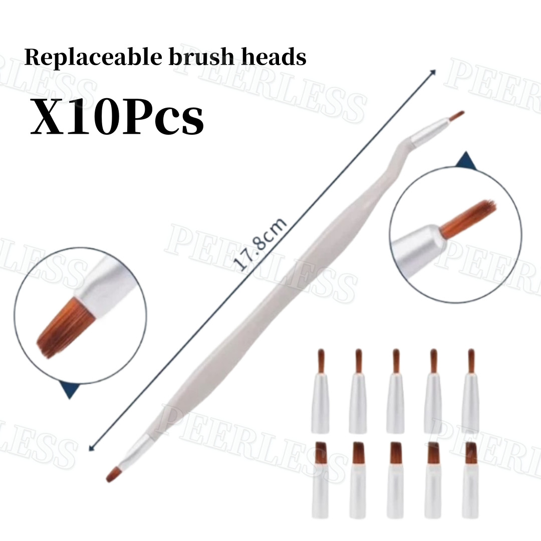 Dental Brush Pen Replaceable Brushes Head Straight Curved Head Mini Micro Brush