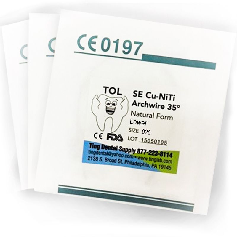 TOL Copper 35 Cu-NiTi Archwire – 0.020 Natural Form (Round) Lower 5pcs/pkg. FDA