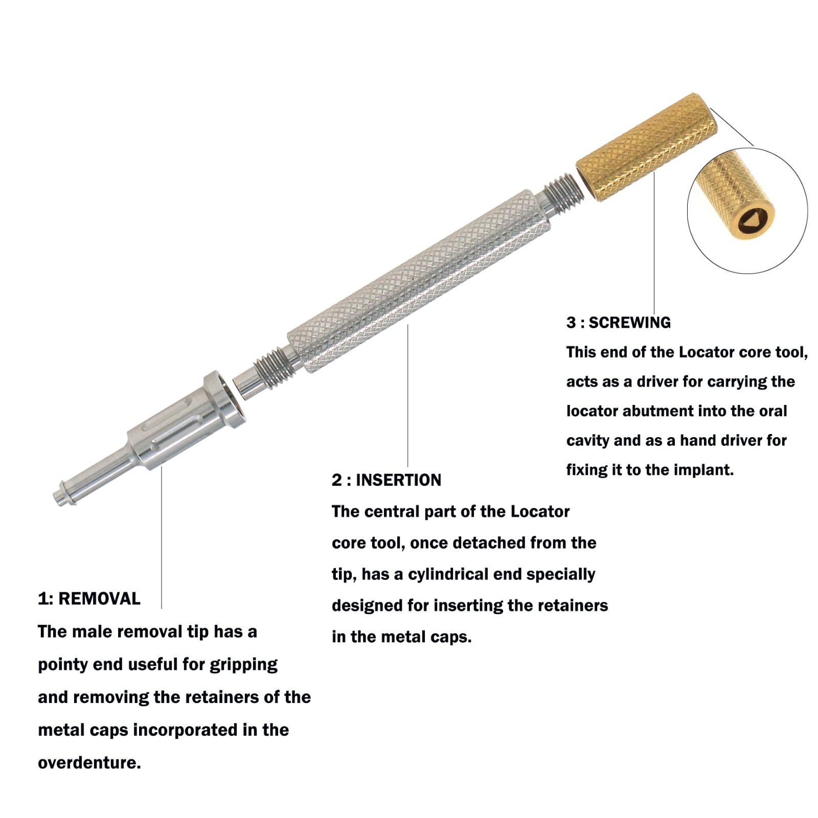 Hiossen ET Standard Locator Abutment 1.0-7.0mm GH Overdenture Dental Attachment