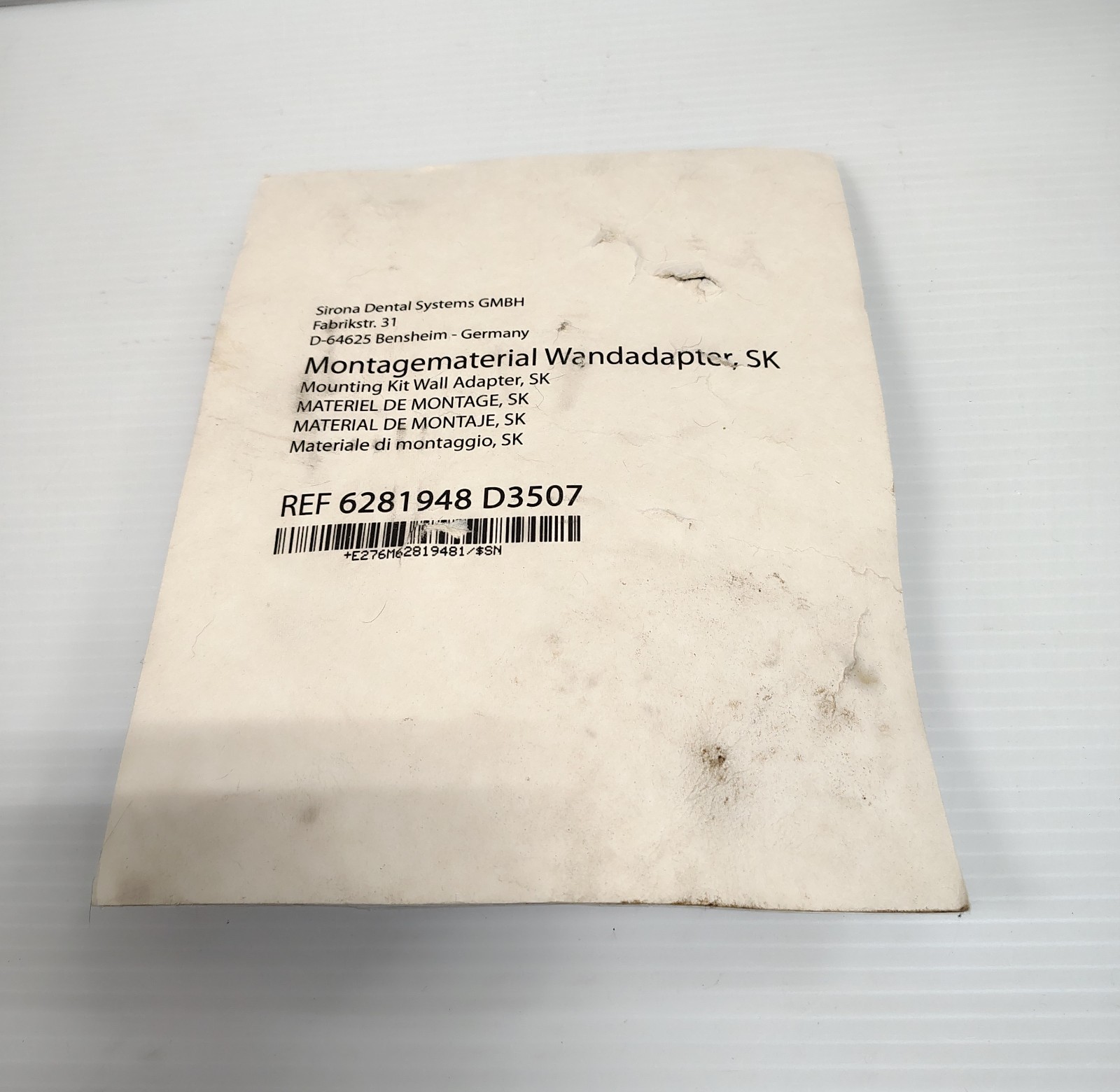 Sirona Dental 6281955 D3507 Mounting Kit Accessories