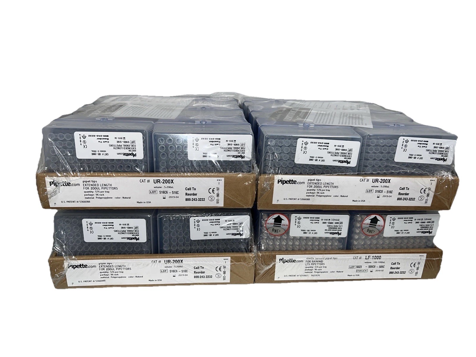 Qty:4 PIPETTE.COM 5-200uL Pipet Tips UR-200X 576 Per Tray