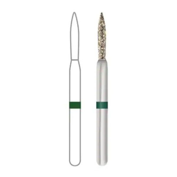 Once Sterile Flame Diamond Bur, Friction Grip, 1.0mm, Coarse, 25/Pk