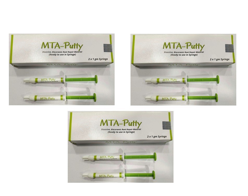 3 x MTA PUTTY Pre Mix Bioactive , Bioceramic Root Repair Dental Material 2 x 1gm