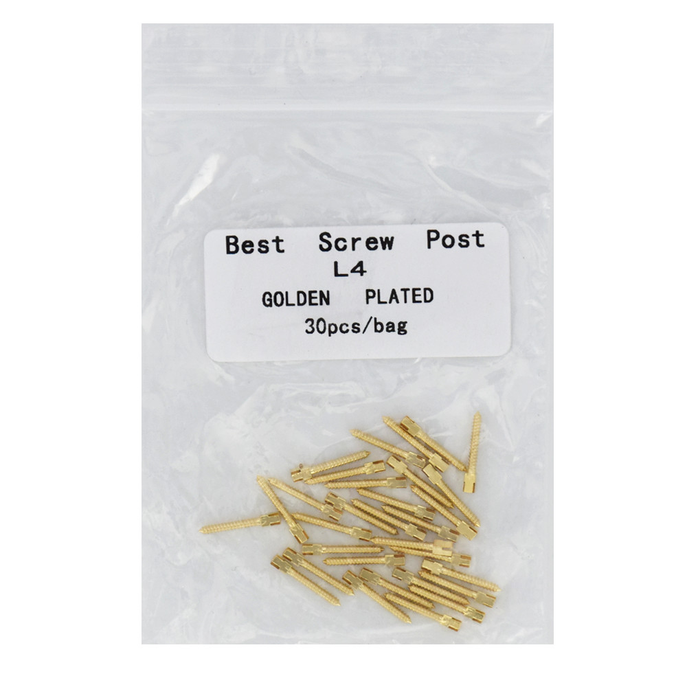 30 Pcs Dental Screw Post 24K Gold Plated Conical Refills S/M/L/XL For Root Canal