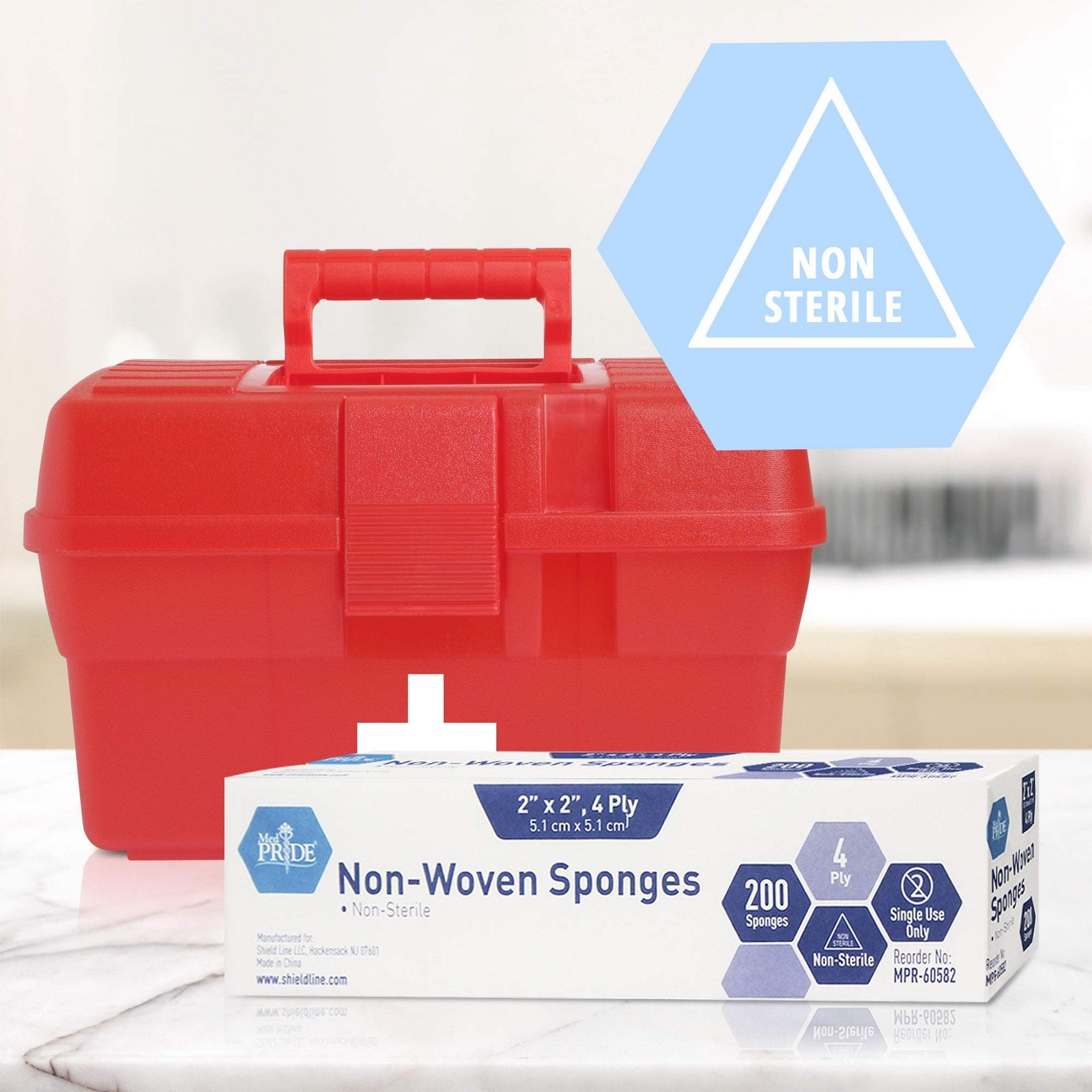Medpride Surgical Sponges 2” x 200 Pack – Gauze 2×2 Inch (Pack of 200)