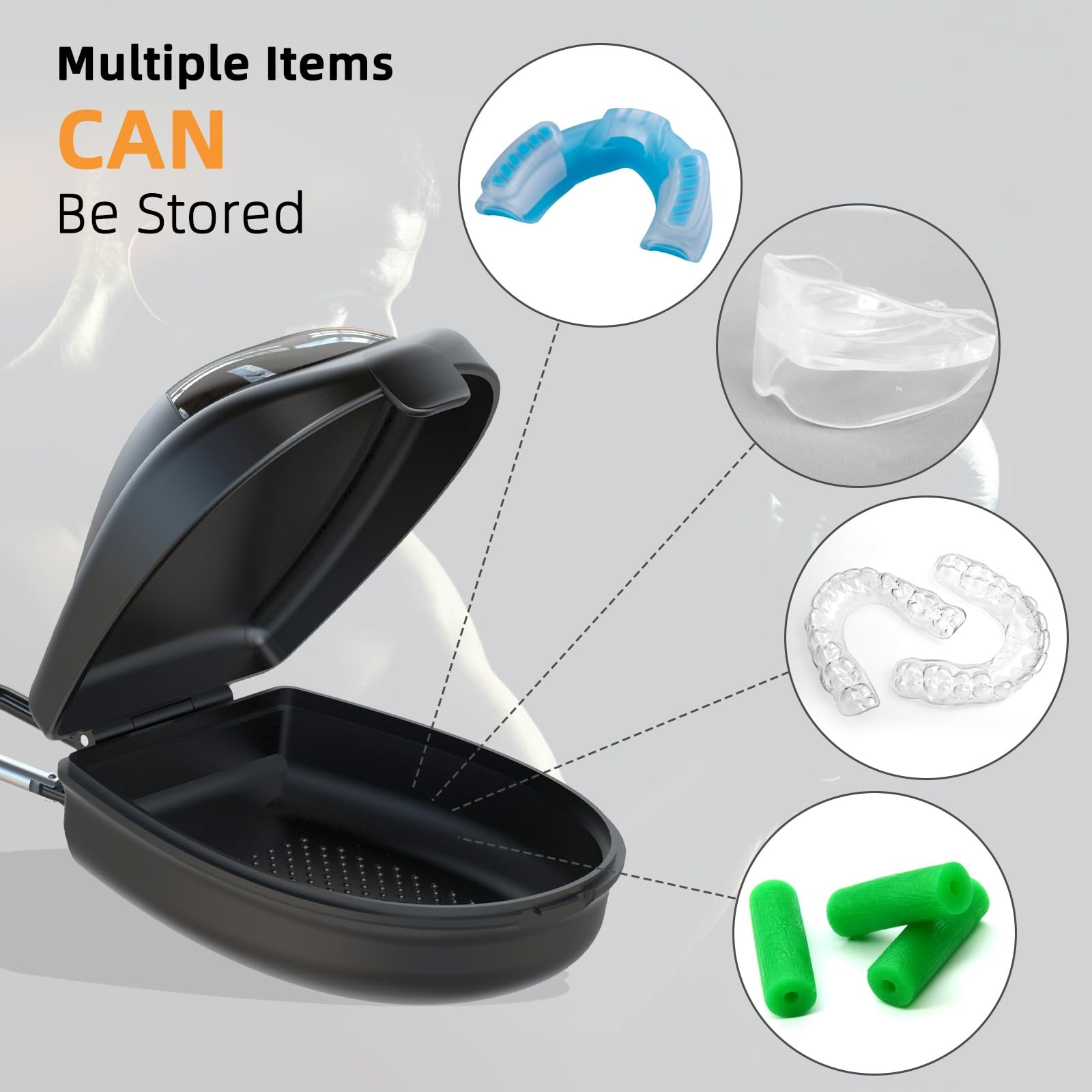 ARGOMAX Sports Mouth Guards Case, 1 Piece Braces Case One Size, Black
