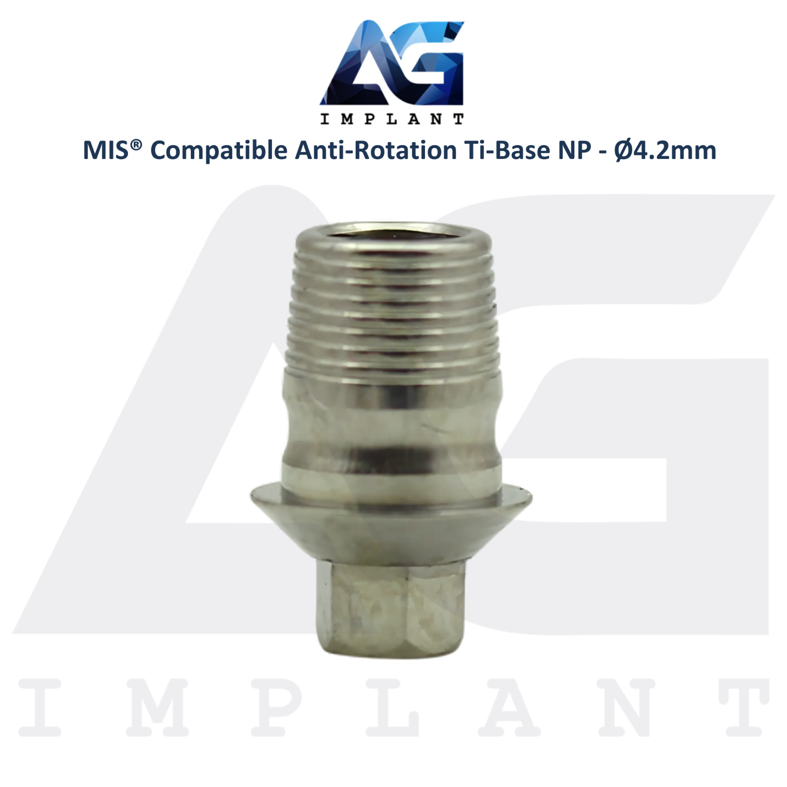 Ti-Base Anti-Rotation Ø4.2mm NP Compatible with MIS® Int Hex System 2.10mm
