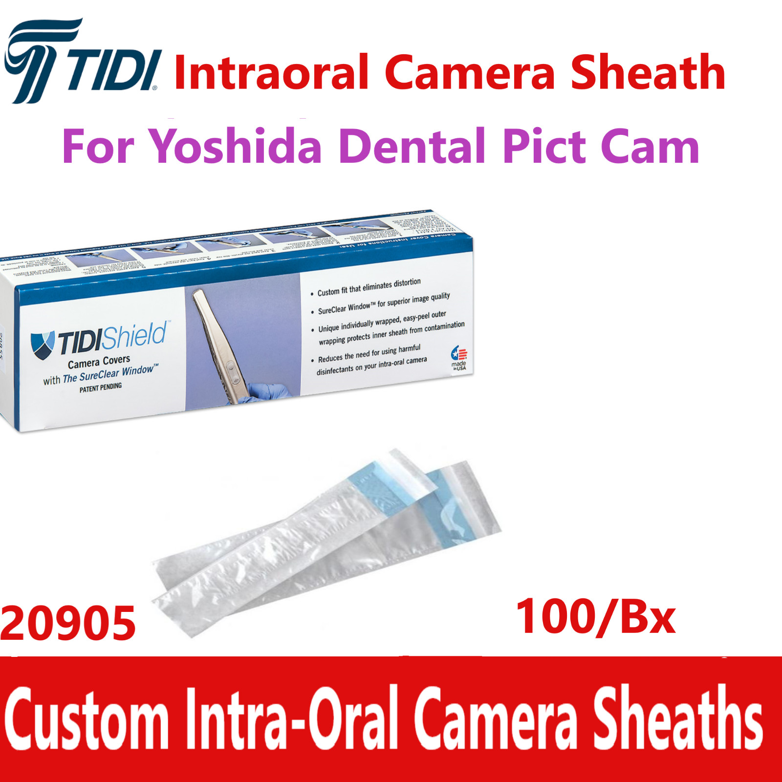 Camera Sheath Cover B170 For Yoshida Dental Pict Cam, 100/Bx Tidishield #20905
