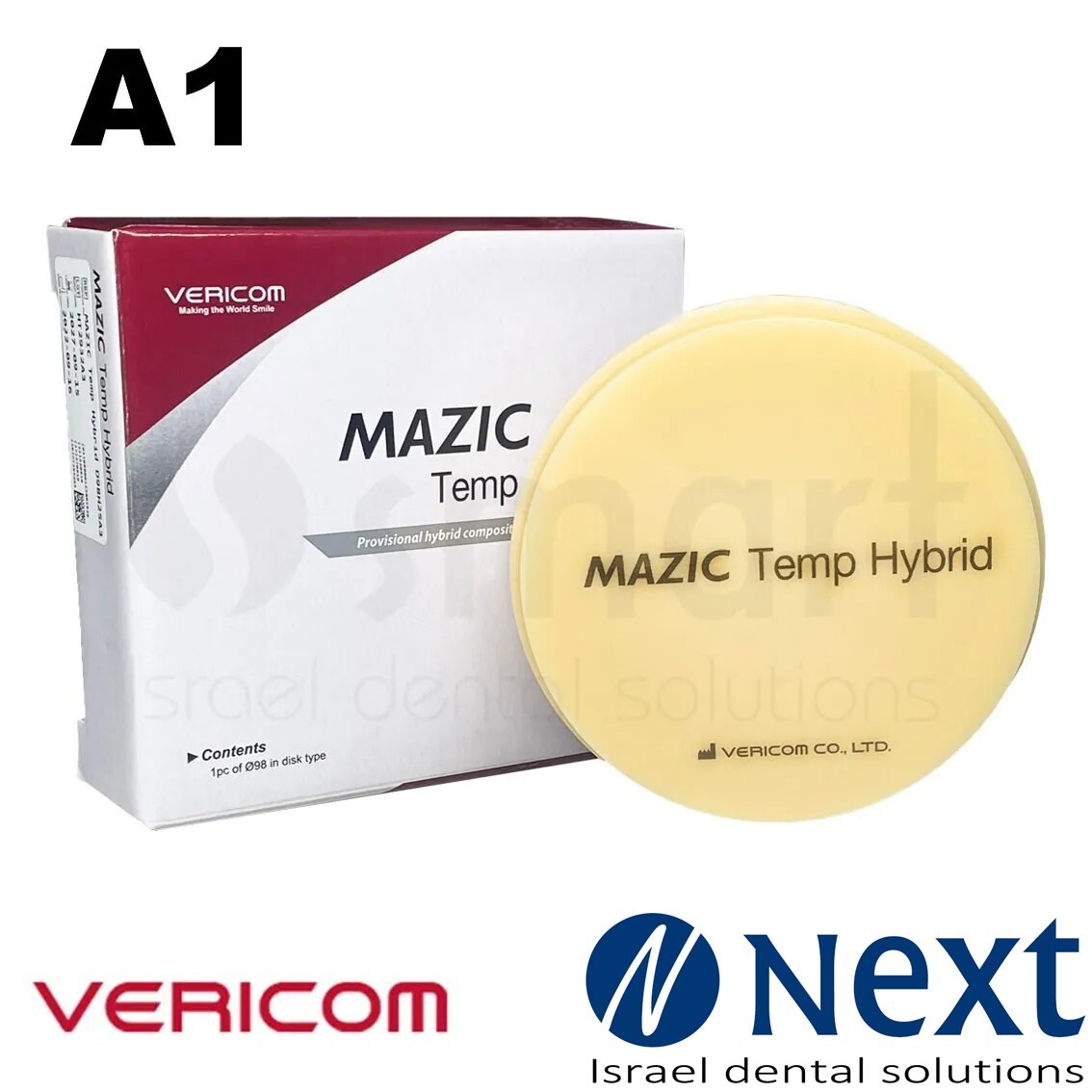 Mazic Temp Hybrid ceramic milling CAD CAM block long term temporary A1 20 MM Ø98