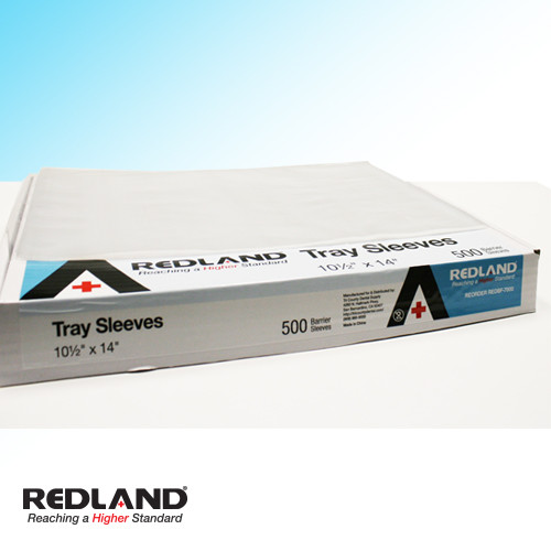 REDLAND Tray Sleeves Size B 10.5” x 14” Clear Disposable Dental Vet 500/Box –
