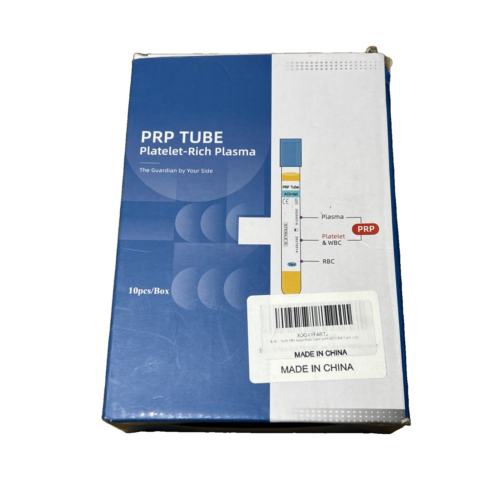 P.R .P Tube System 10/10ml ACD + GEL Sealed