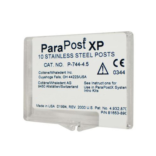 Coltene Whaledent P744-4.5 ParaPost XP Stainless Steel Posts .045″ Blue 10/Pk