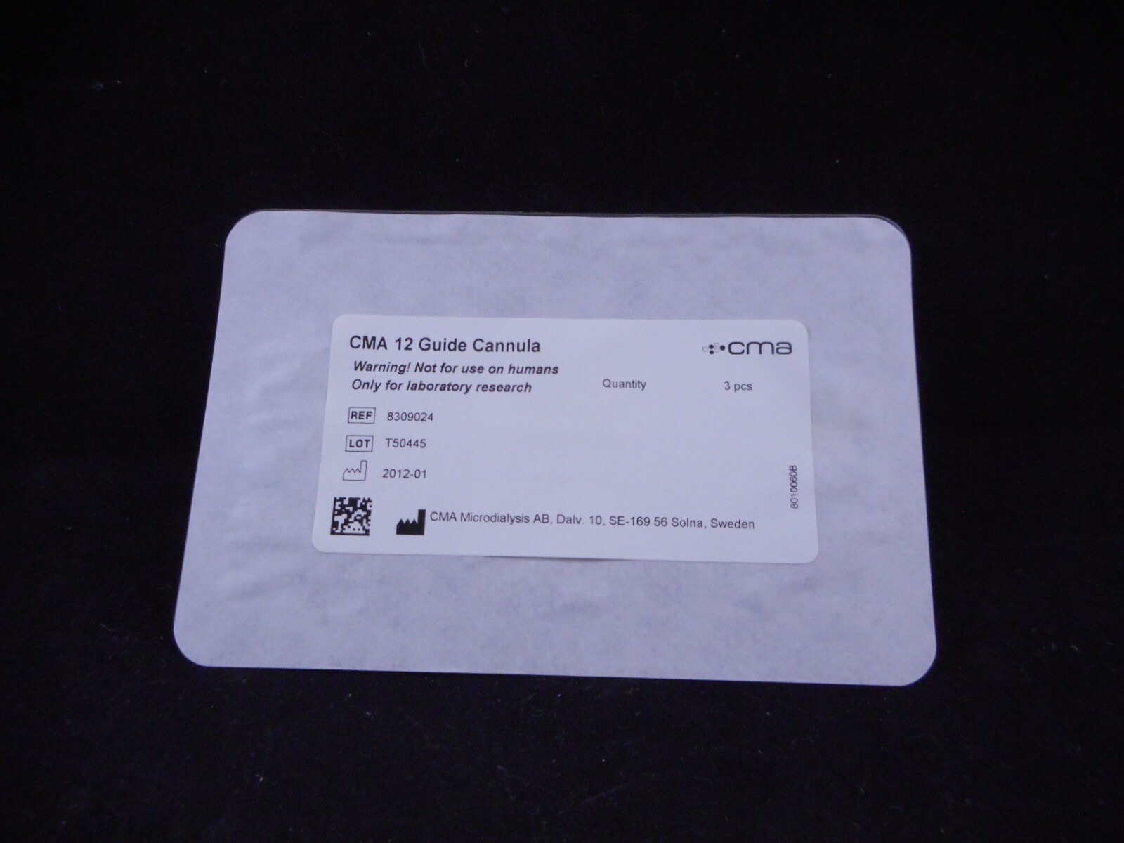CMA Laboratory 12 Guide Cannula for Microdialysis Probe 8309024 3/PACK