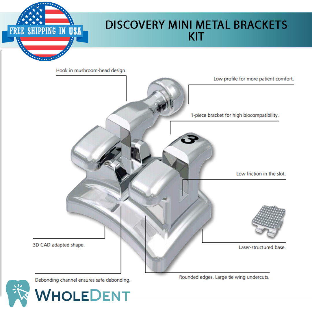 Orthodontic Dental Discovery Mini Metal Brackets Braces Kit Roth Dentaurum 20pcs