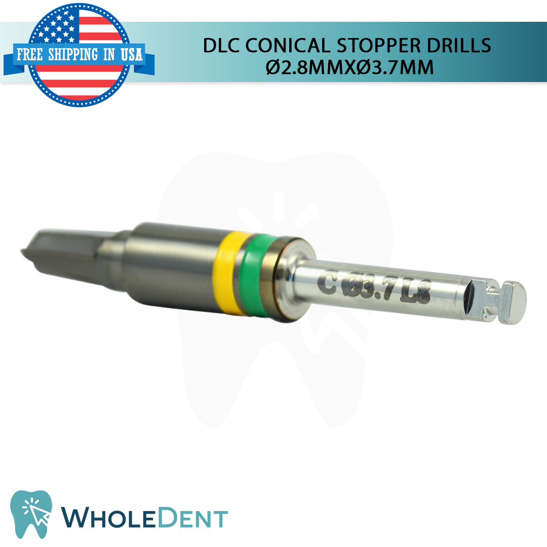 DLC Conical Integral Stopper Drill Ø2.8XØ3.7 Dental Im plant Tool Instrument