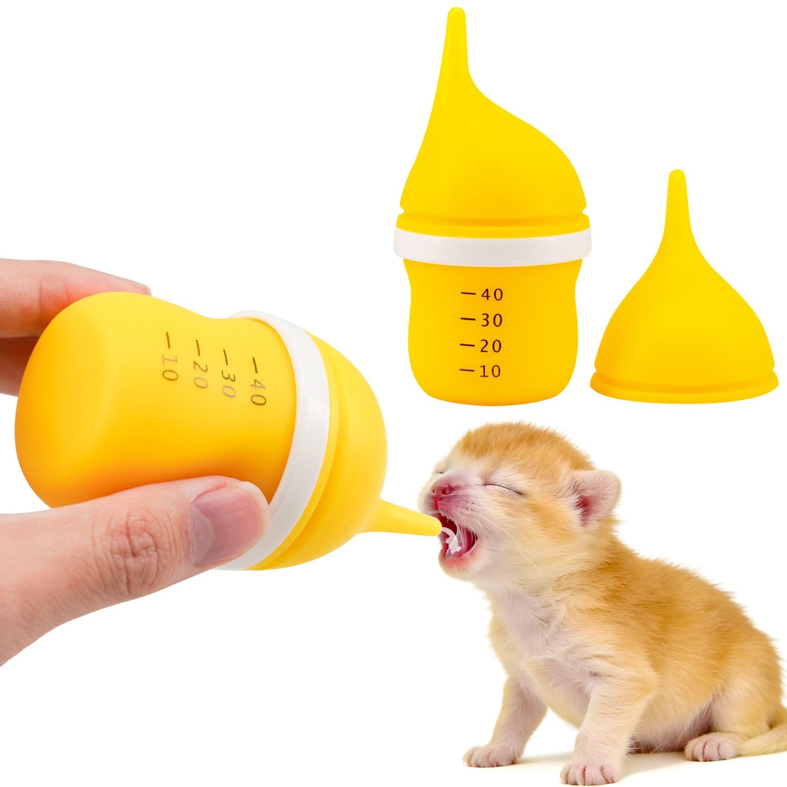Pet Feeding Bottle for Puppies and Kittens,40ml 1 Count (Pack of 1), Yellow