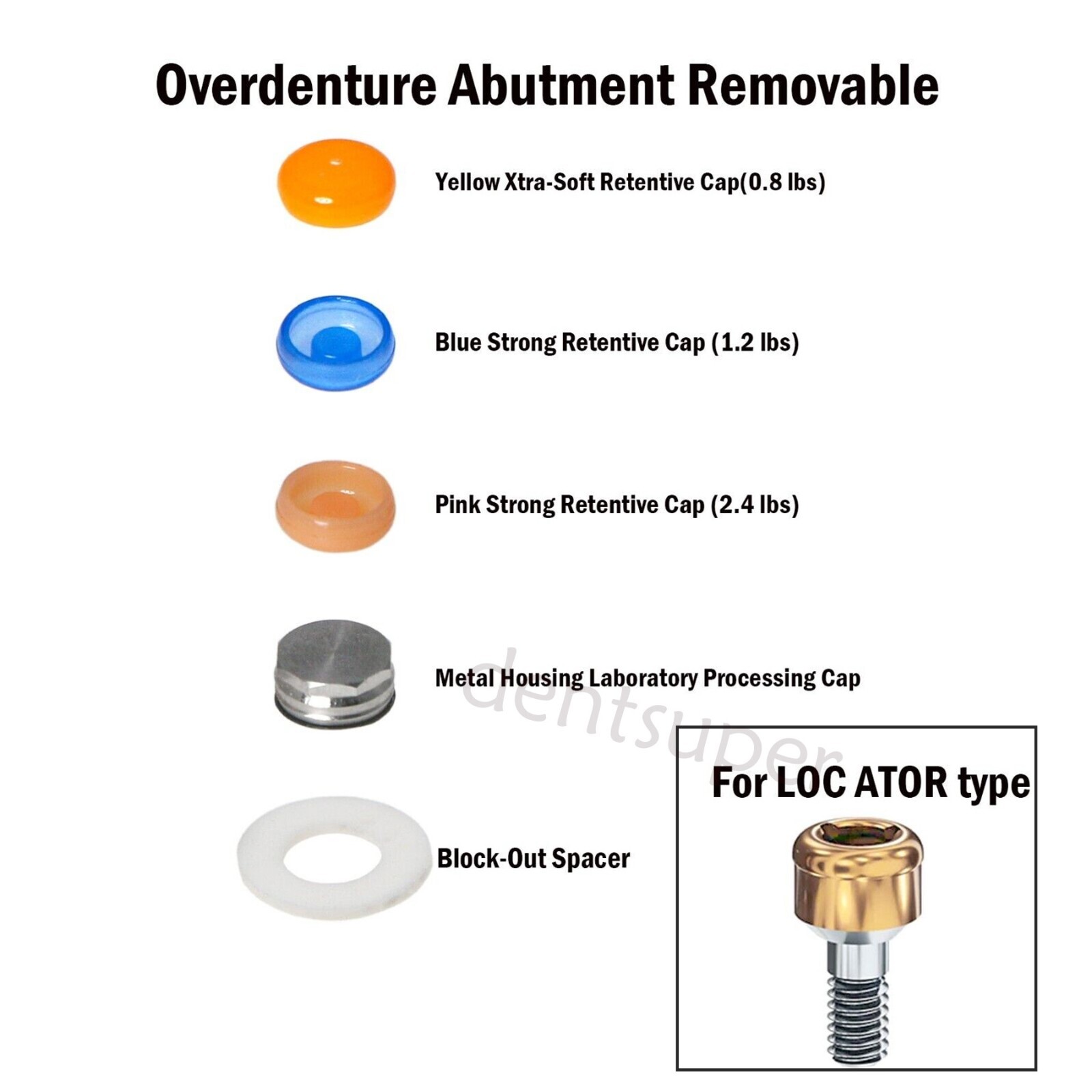 US Locator Tapered System Abutment/Caps for Hiossen Zimmer Nobel Overdenture