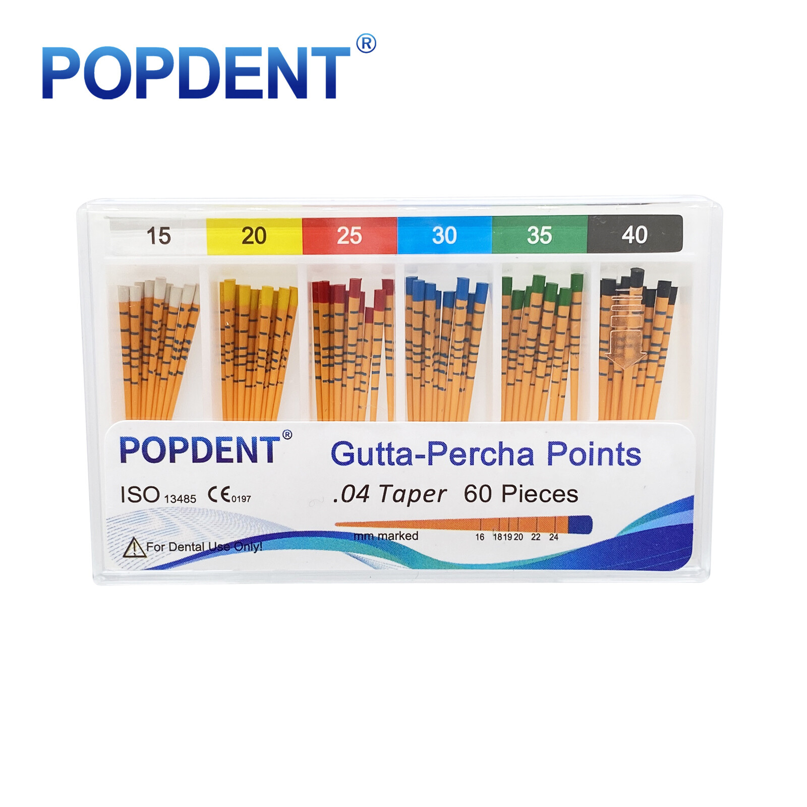 GUTTA PERCHA POINTS Taper 0.4 or 0.6, or Standart Taper, All Sizes Dental Meta