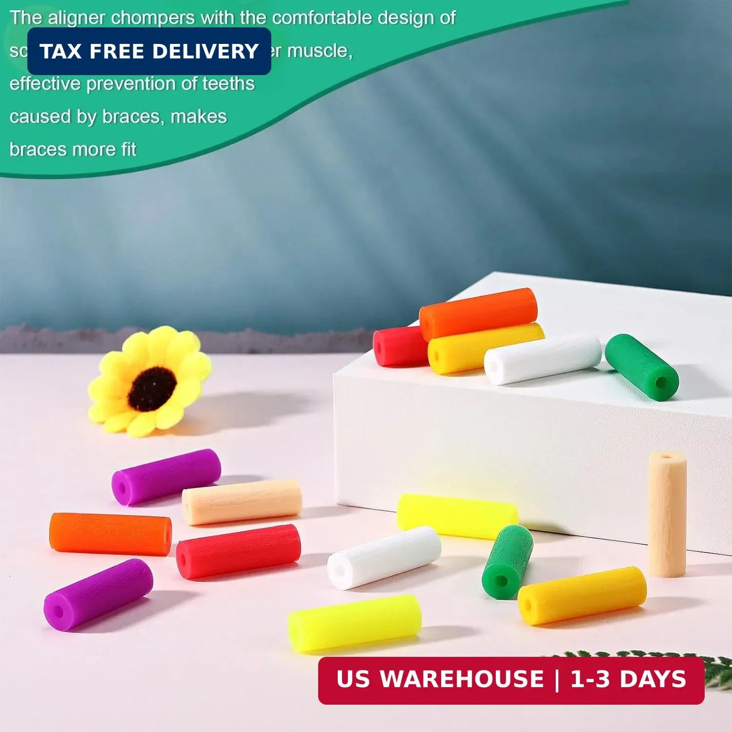80 Pieces Chew Aligner Tray Seaters Colorful Aligner Seater Chew Chompers, 8 Col
