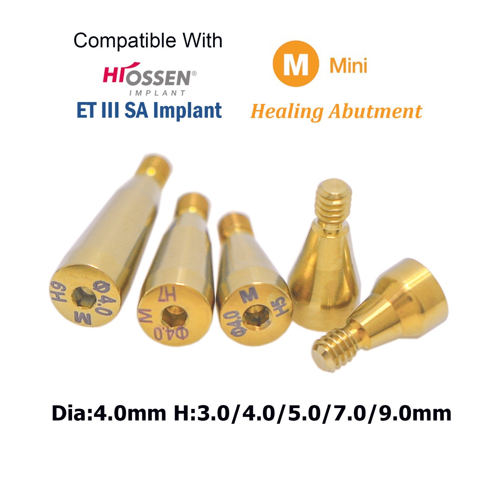 Titanium Healing cap Abutment Hexagon Mini/Regular Fit Hiossen Osstem