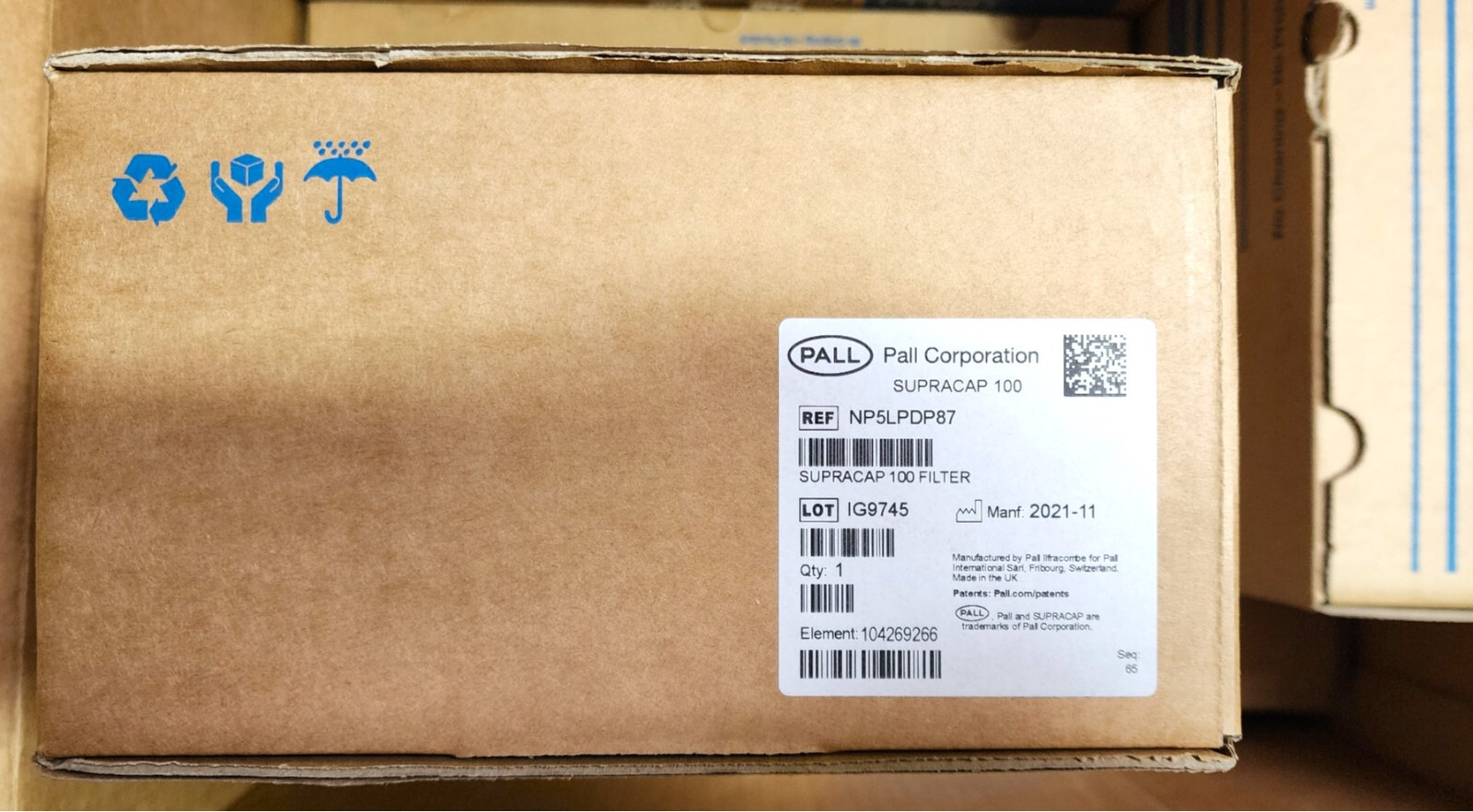 PALL NP5LPDP87 Supracap 100 depth filter capsule, in-line style, 5 in