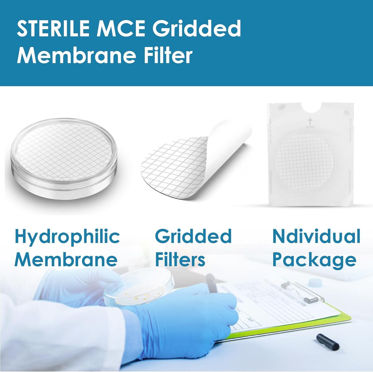 Simpure 10000x Sterile 15mL Conical Centrifuge Tube/0.45µm Gridd Membrane Filter
