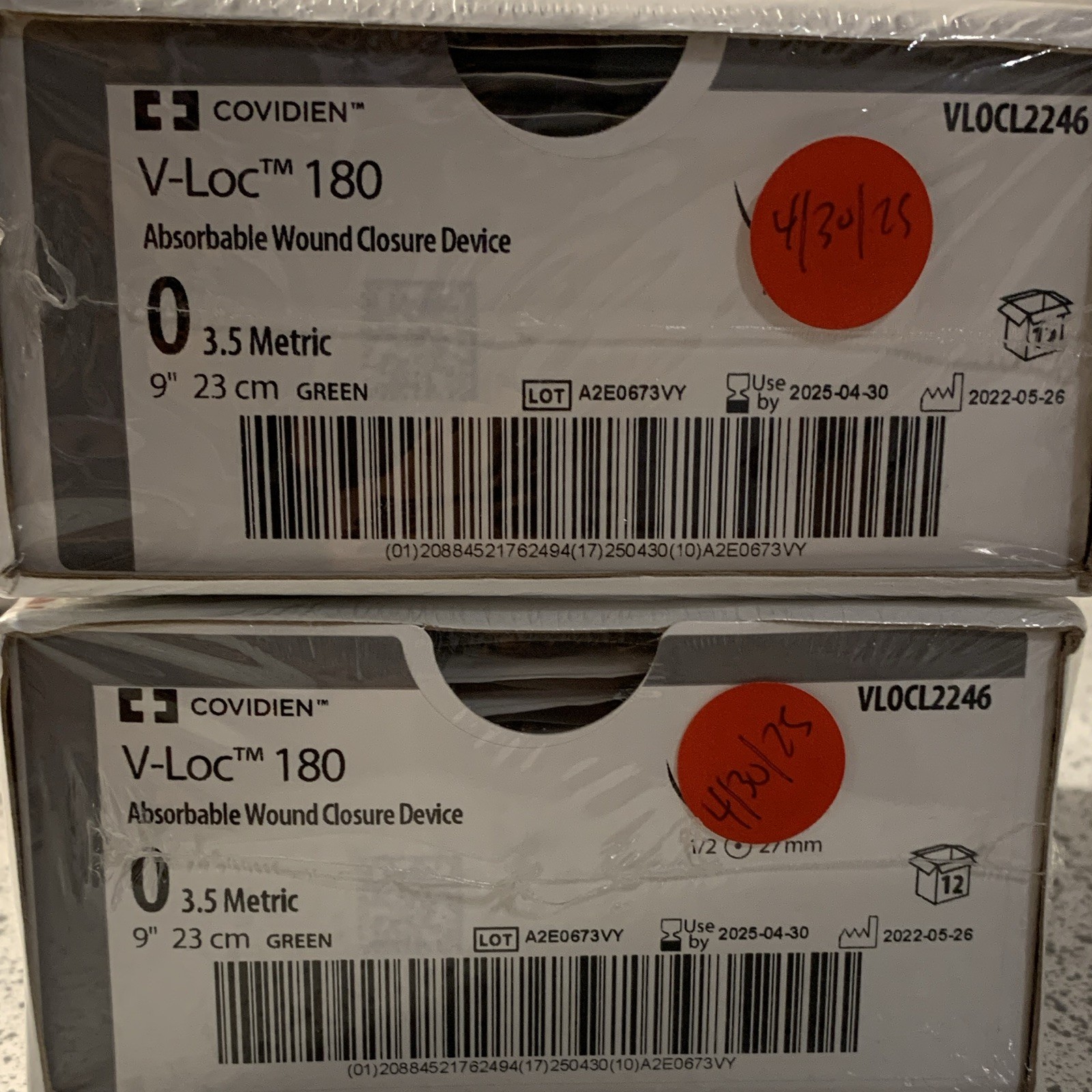 Covidien V-Loc 180 Absorbable Wound Closure Device VLOCL2246 9in Green