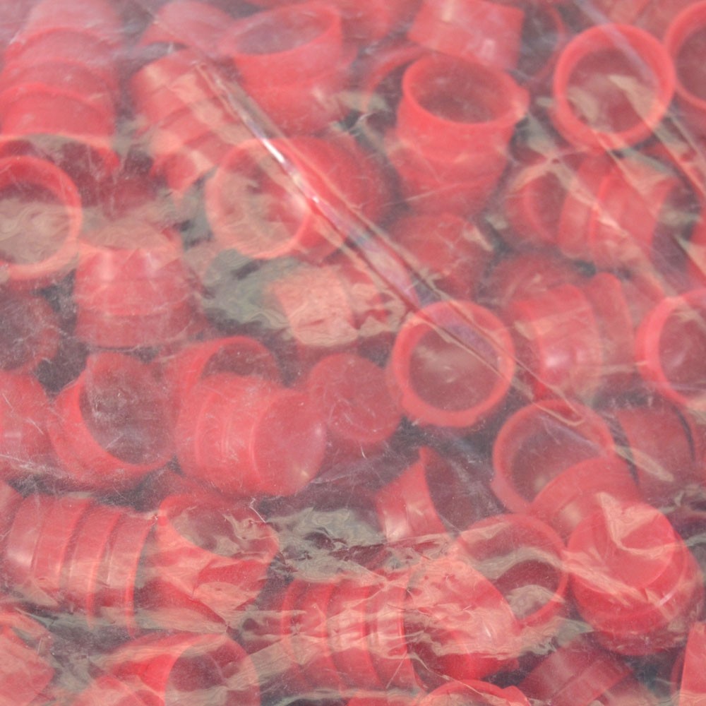 (Lot of 1000) Global Scientific 113148R 16mm Polyethylene LDPE Snap Cap – Red
