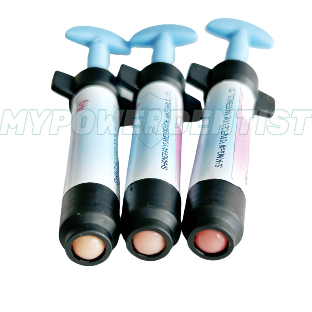 Pink Resin Dental Beauty Gum Composite Syringe Gingiva Recession Resin 3Shade