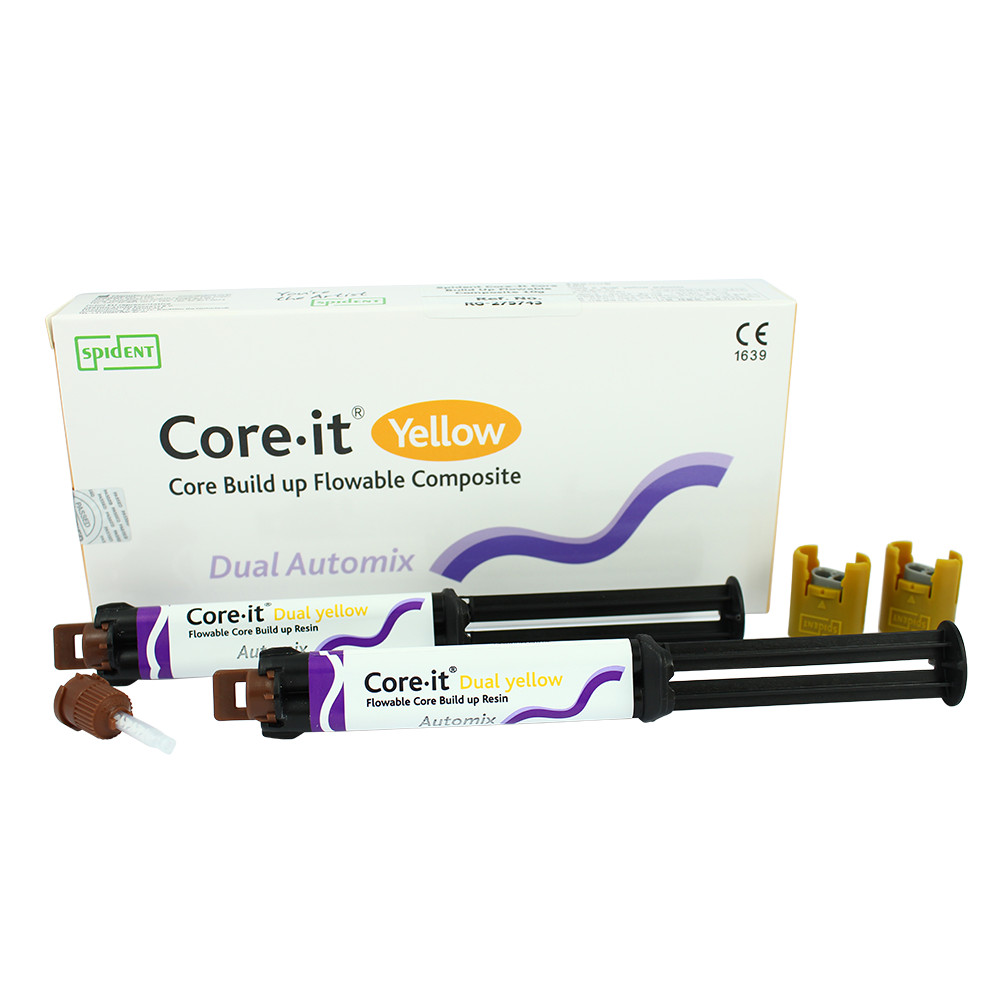 Dental Spident C0re it Flowable Composite Build-up Resin Syringes 2x10g
