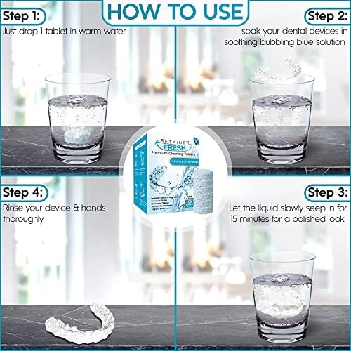 Retainer Cleaner Tablets – 120 4 Month 120 Tablets, White