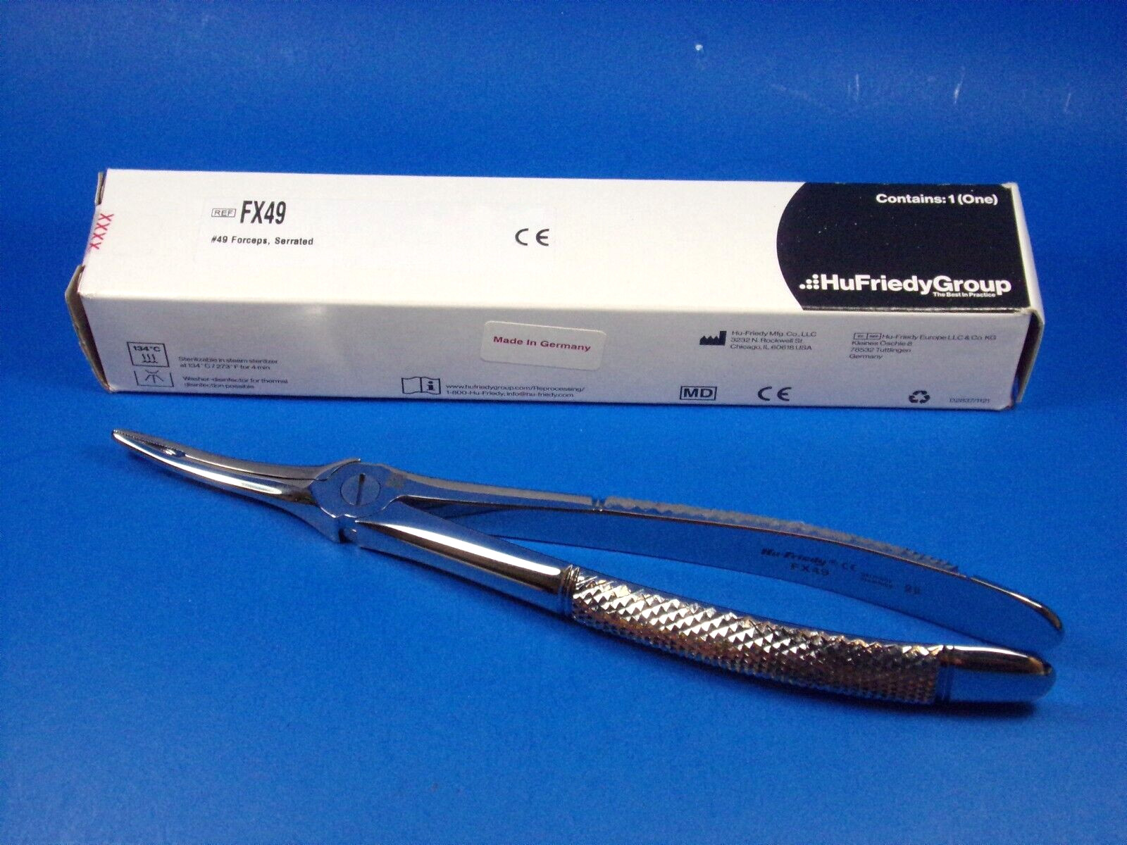 Dental #49 European Style Root Forcep Serrated FX49 HU FRIEDY