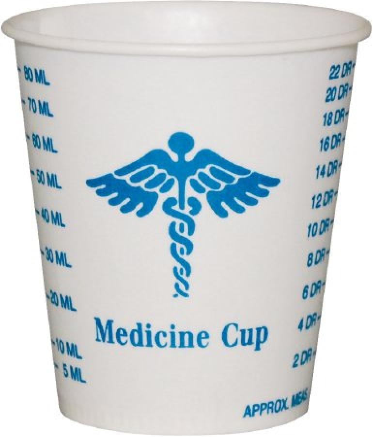 Solo Medicine Cup Wax Coated Paper Graduated 3 oz Disposable Medical Print 5000
