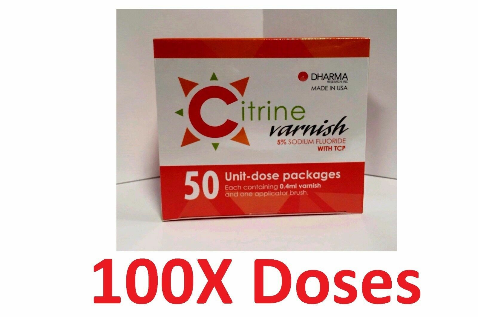 CITRINE Varnish VANILLA CAKE 5 % with TCP 100 Unit-Dose Pack DHARMA Research USA