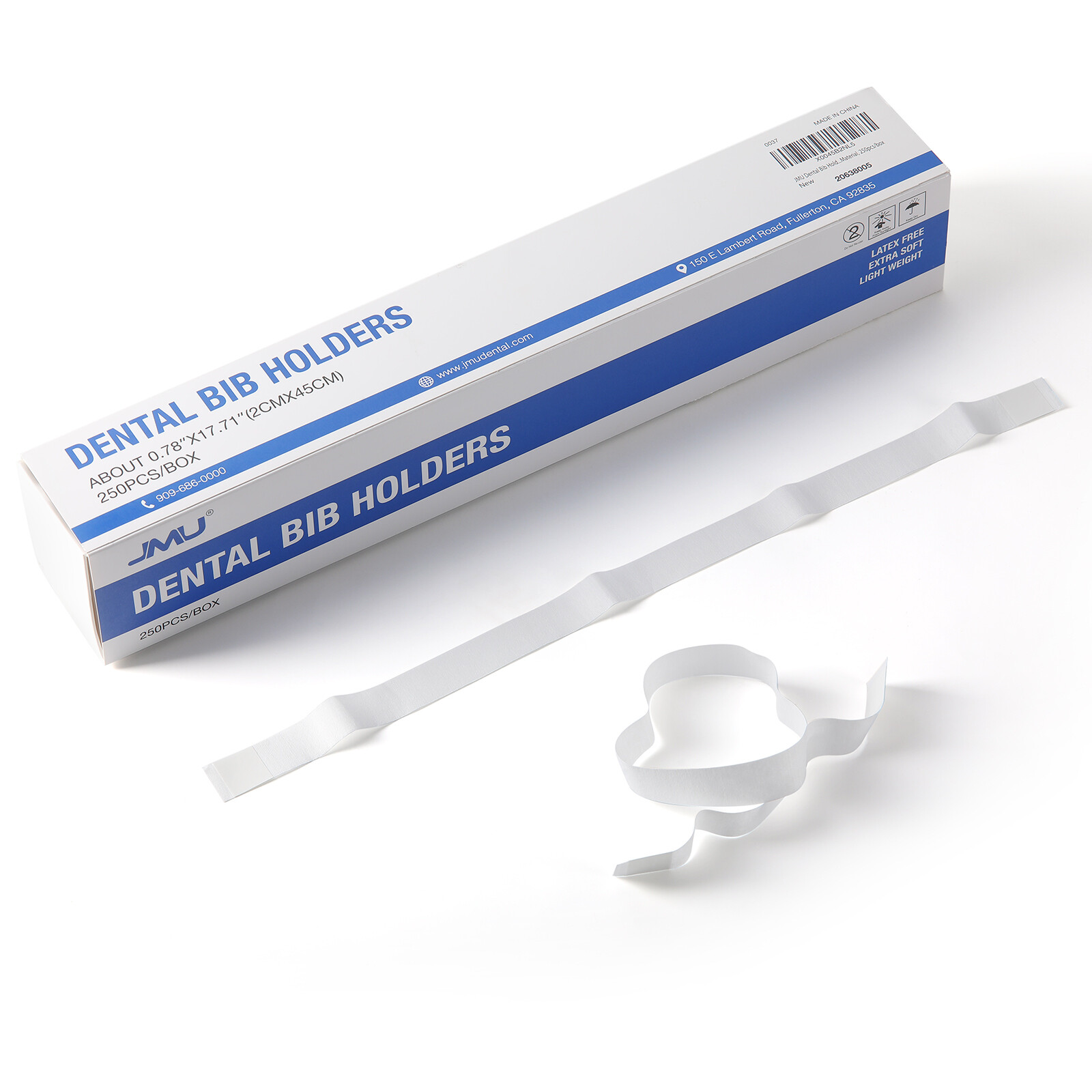 JMU Disposable Dental Bib Holders 2cm x 45cm Stretchable Self-adhesive Straps