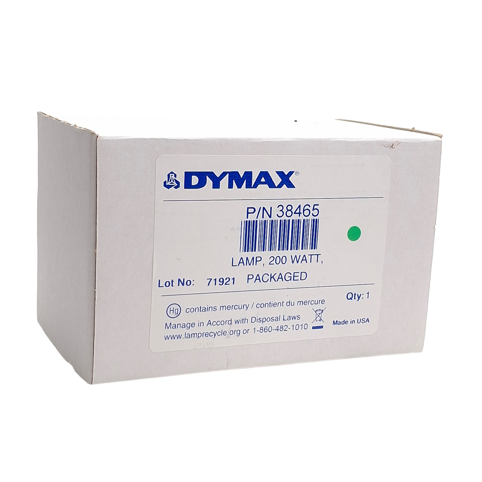 Dymax 38465 Replacement UV Bulb for BlueWave 200 Light Curing System 200W