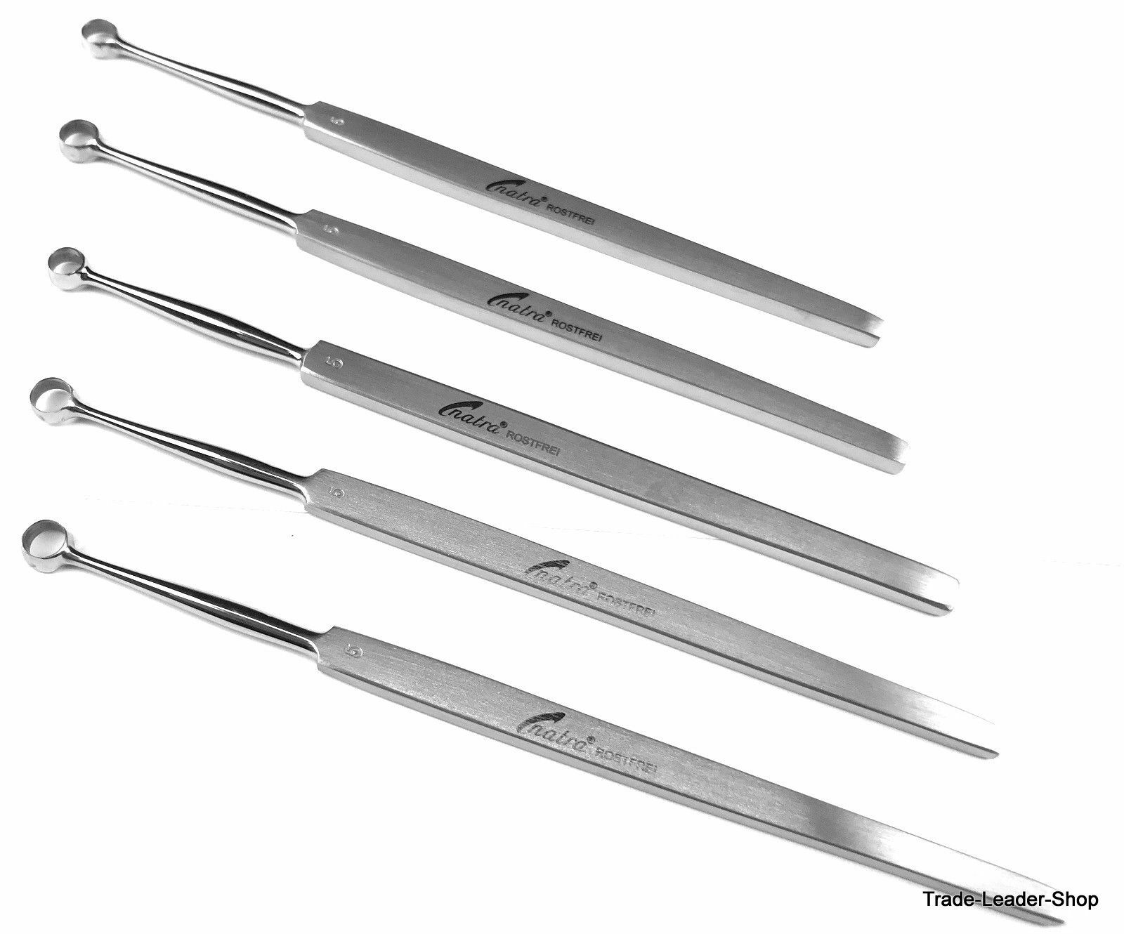 5x FOX Lupus Curette 14 cm 4 mm skin dermatology foot care pedicure NATRA