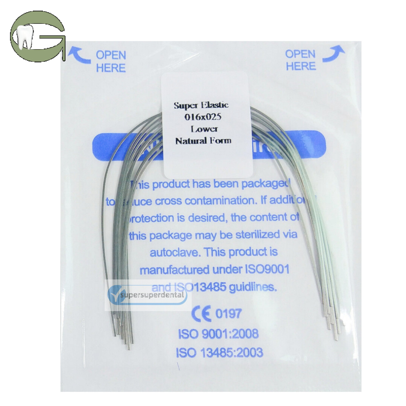 Dental Orthodontic Niti Arch Wire Rectangular Natural Form Super Elastic