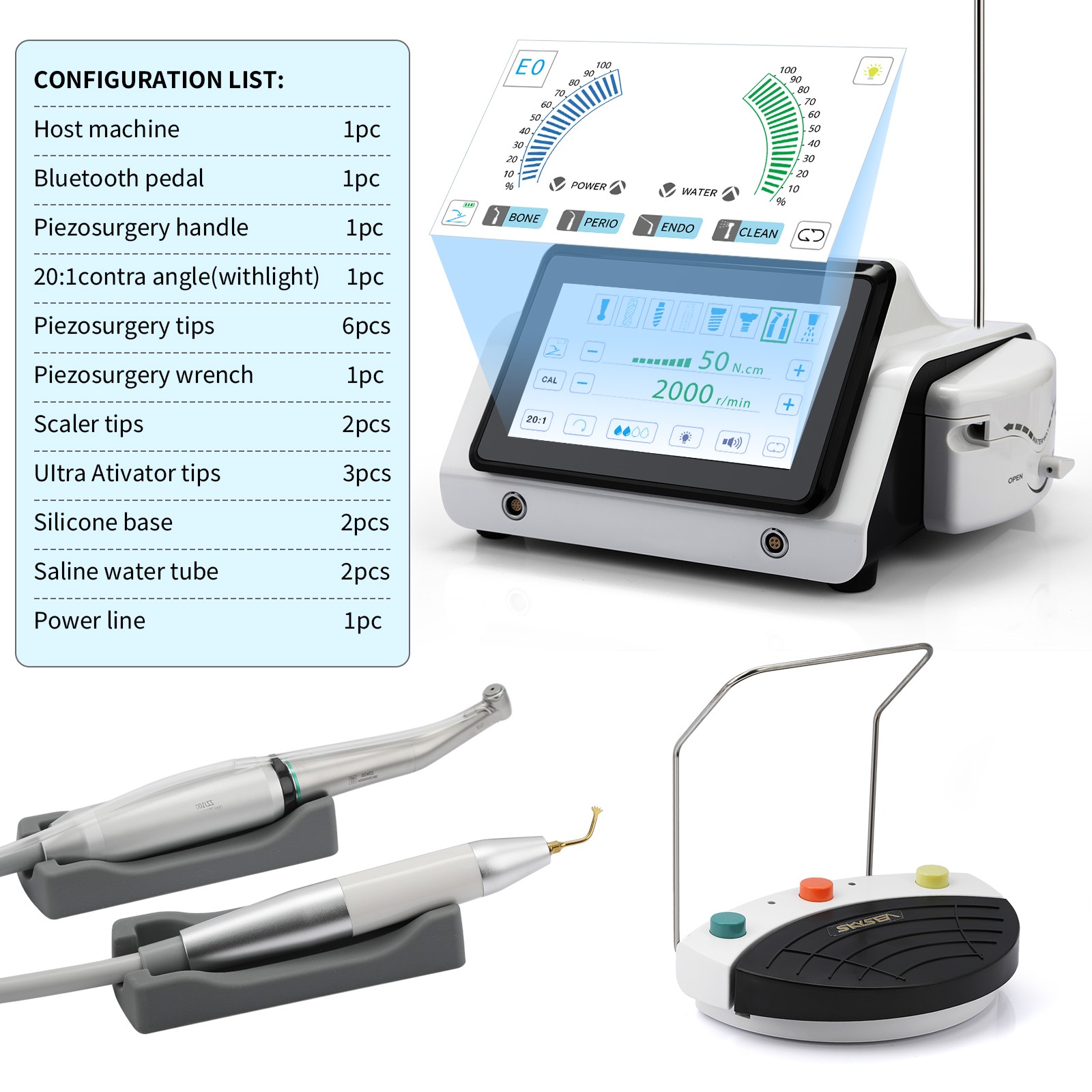 2in1 Dental Piezo Surgery & Implant Motor Device Ultrasonic Bone cutter Unit