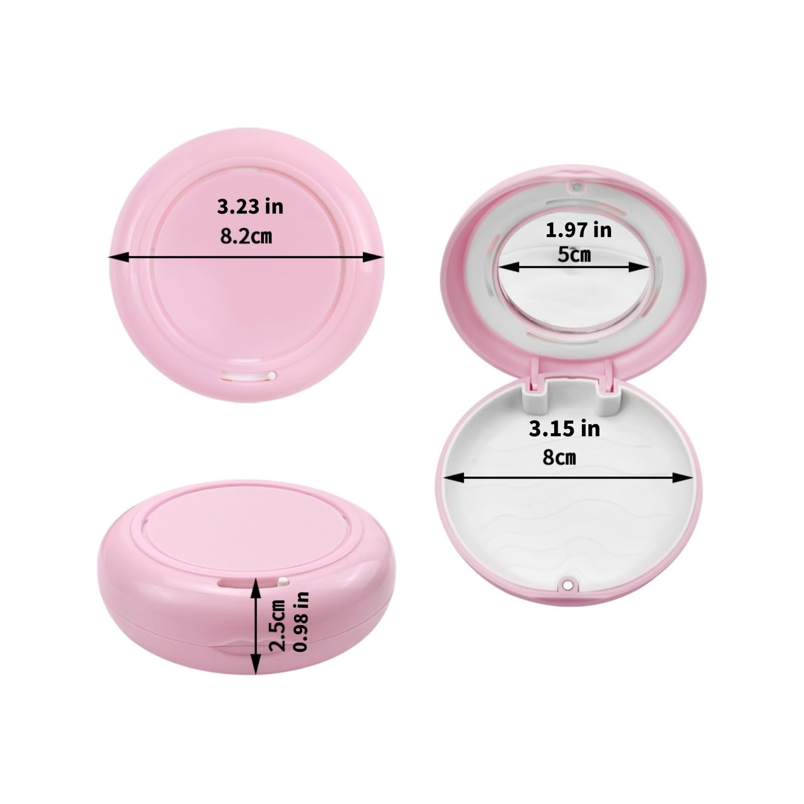 SENLIN DENTAL 2pcs Retainer Case with Mirror and Vent Holes, Convenient Blue
