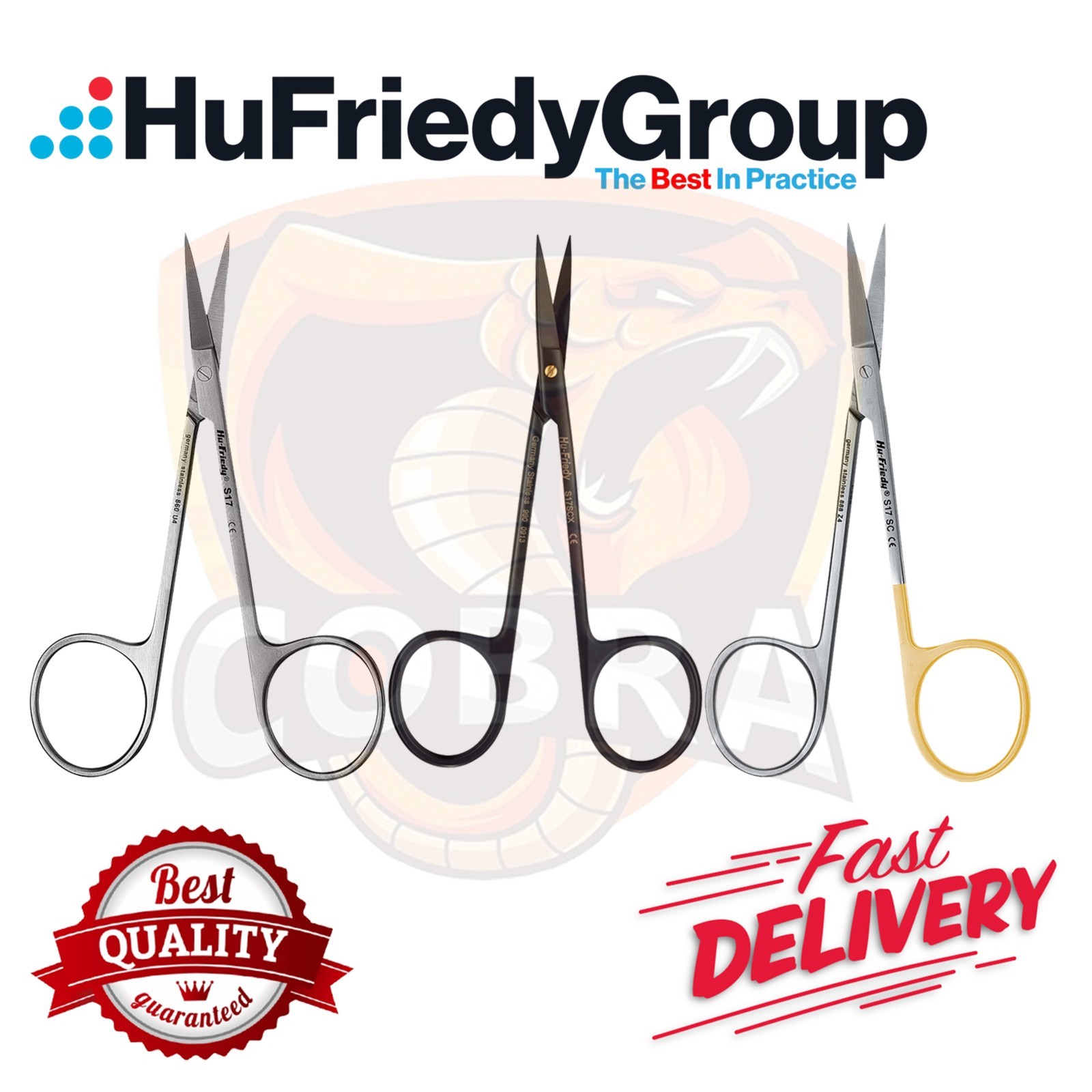 HuFriedy Iris, Straight/Delicate, Super-Cut, Black Line S17 – S17SC – S17SCX