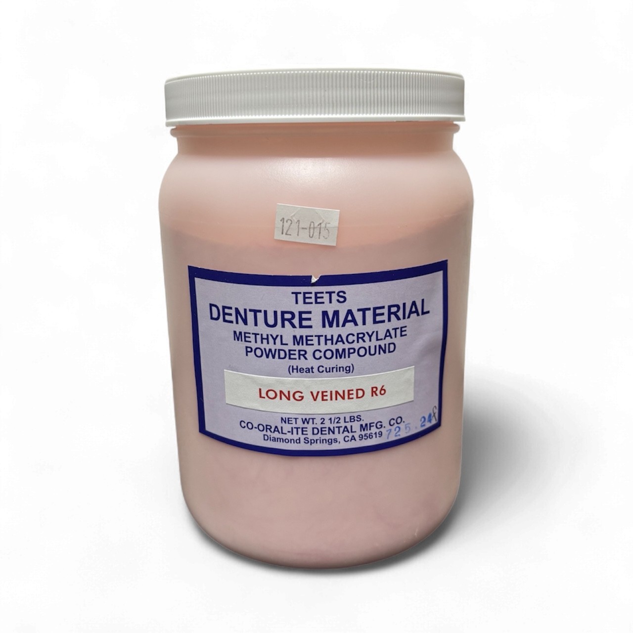 TEETS Heat Cure Long Veined R6, Vein Tissue Shade, Clear Powder 2.5lb, Liquid 16