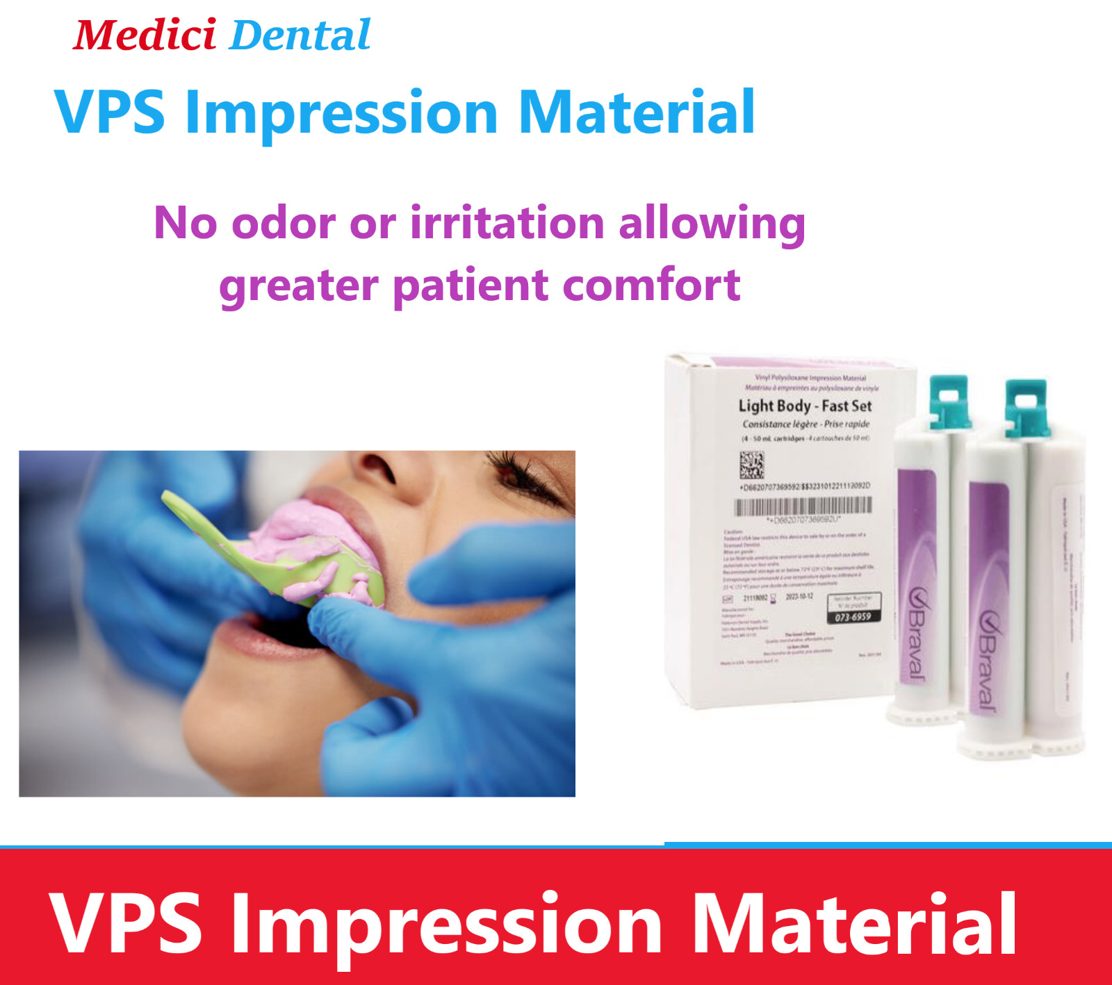 Dental MEDIUMBODY REGULAR SET VPS Impression Material PVS 50ML Cartridge, 04/24