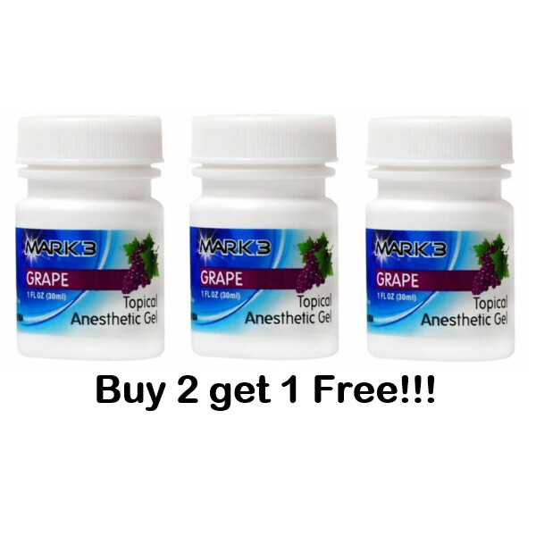 Mark 3 Dental Topical Anesthetic Gel, Made in USA,1.12oz (Buy 2 get 1 FREE)