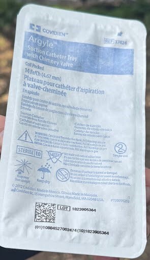 COVIDIEN ARGYLE SUCTION CATHETER TRAY WITH CHIMNEY VALVE 50 pcs in a box #37424
