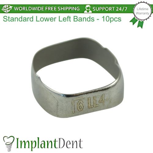 Dental Molar Standard Lower Left Bands 10pcs Stainless Steel Braces Span Ortho