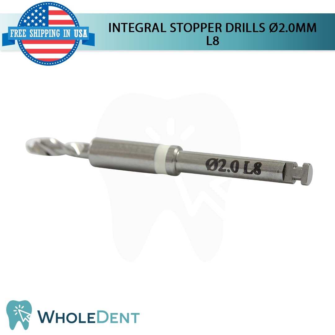 Dental Integral Stopper Drill Ø2.0mm Fixture Placement Lab Tool Instrument