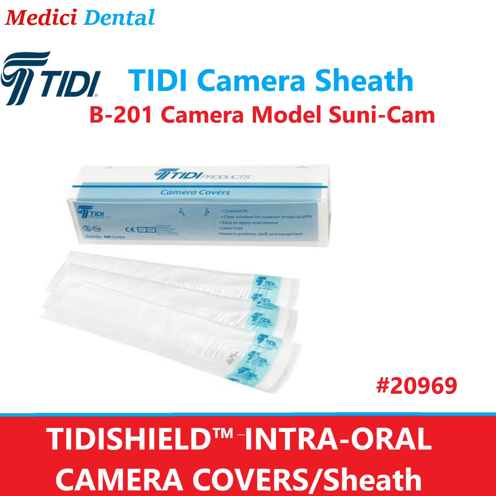 Dental TidI Camera Sheath Suni-Cam, IntraOral Camera Sheath Sleeve B-201, 20969