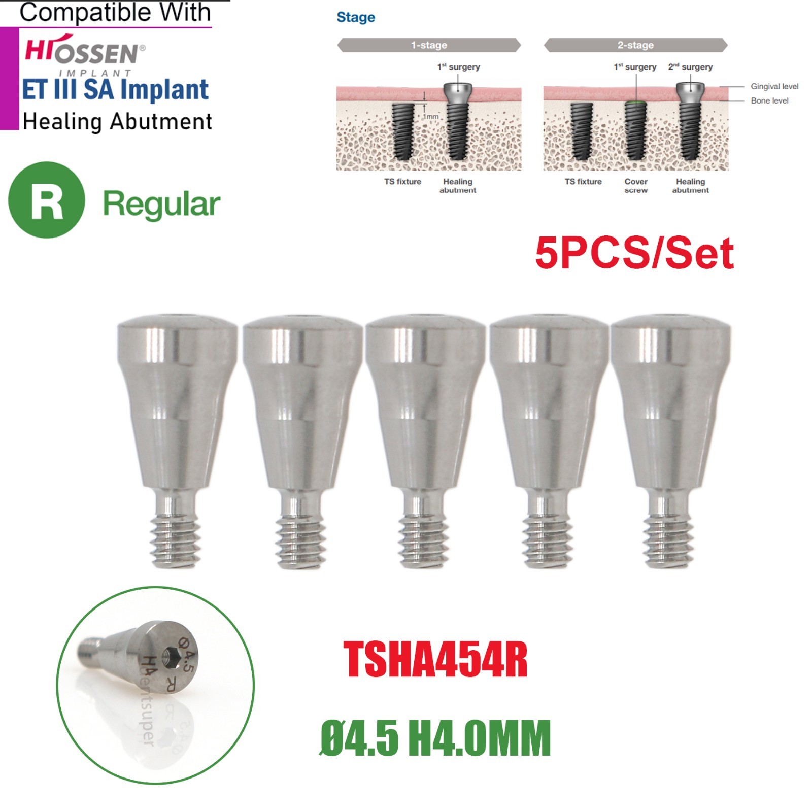 US Regular Healing Abutment Cover Screw Internal Hex Hiossen ET Osstem TS DIO Ti
